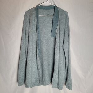 Sphere One Lucy Downes Luxury Cashmere Linen Open Front Cardigan Size M Teal